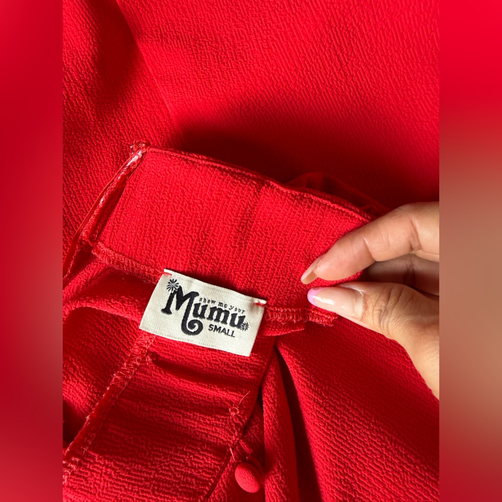Show Me Your Mumu Red High Slit Midi Skirt SizeSmall - Picture 6 of 9